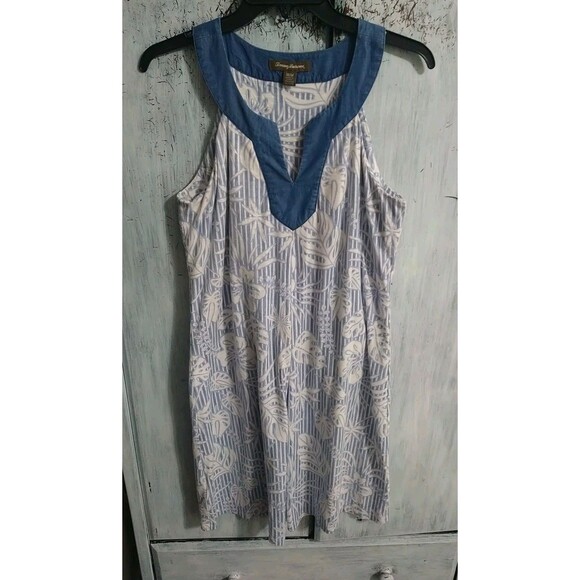 Tommy Bahama V-neck Sleeveless Dress Medium Floral Boho Beachy Feminine Cottage - Picture 1 of 10
